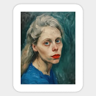 The woman with blue eyes Sticker